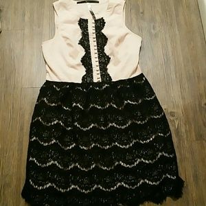 Pastel pink and black dress